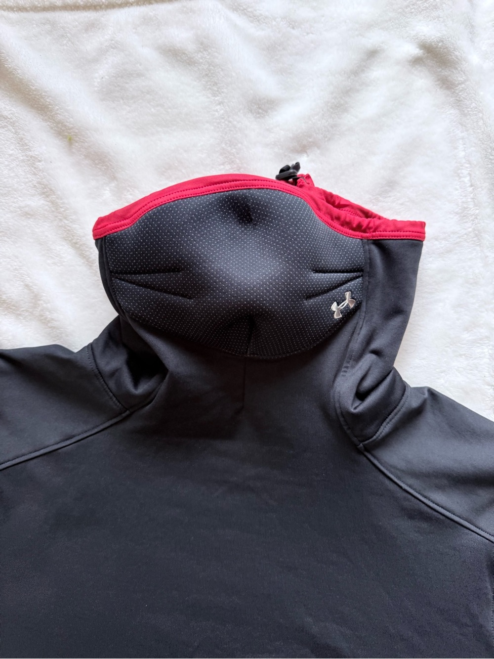 Women's Cold Gear Fitted Black Mask Mock Pullover Sweater